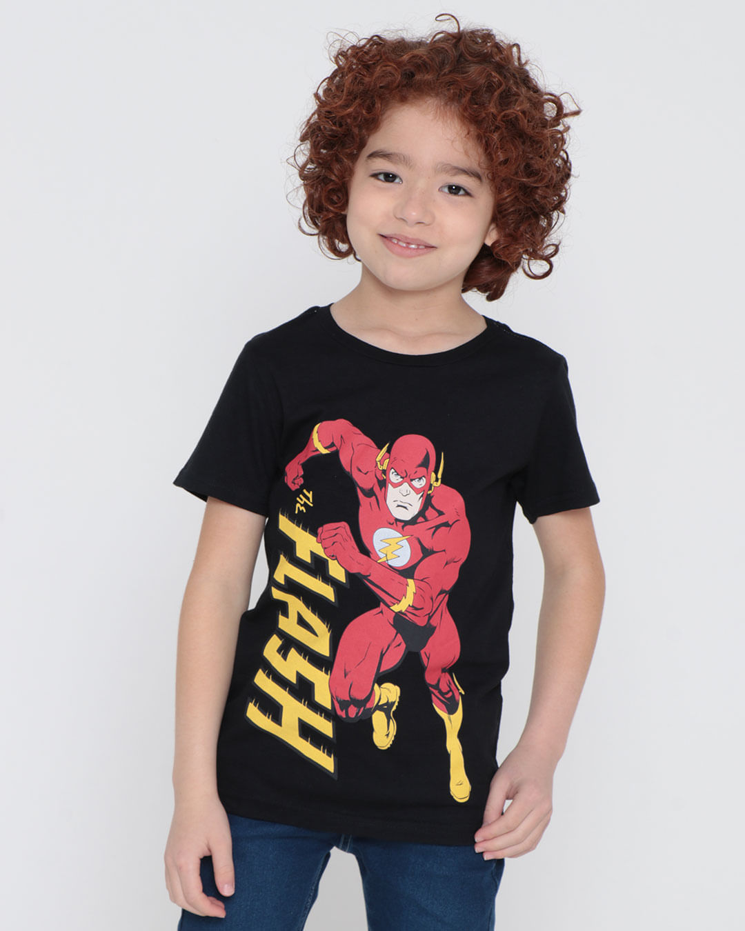 Camiseta-Infantil-Liga-da-Justica-Flash-Preta