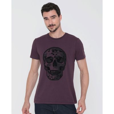 Camiseta-Masculina-Estampa-Caveira-Vinho