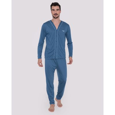 Pijama-Masculino-Aberto-Azul-Medio