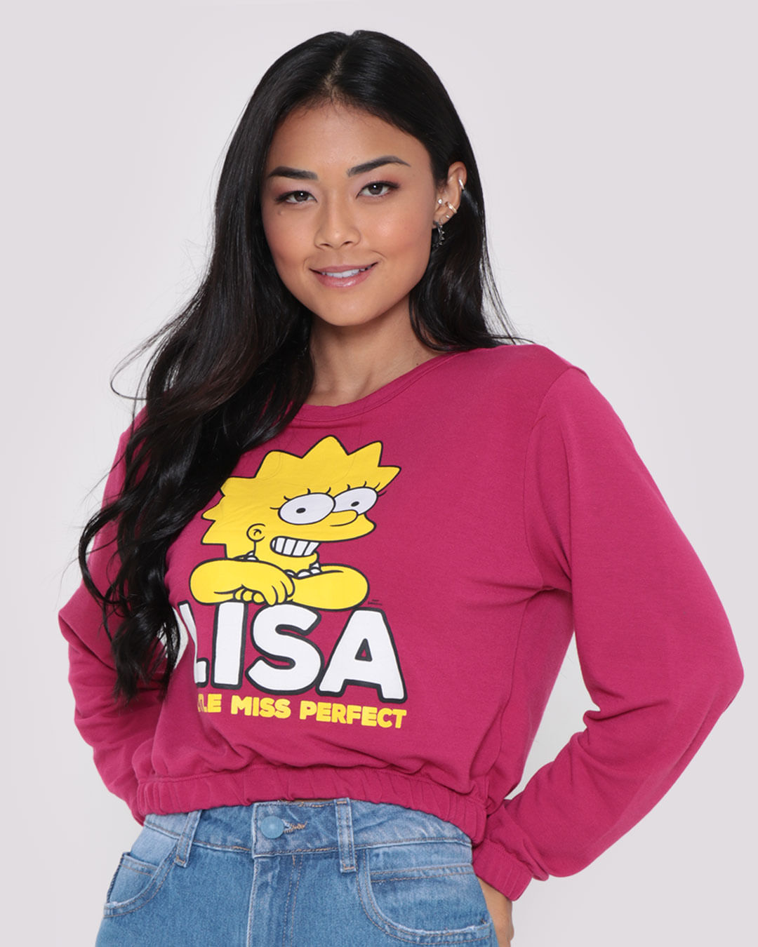 Blusa-Feminina-Moletinho-Cropped-Simpsons-Liza-Rosa