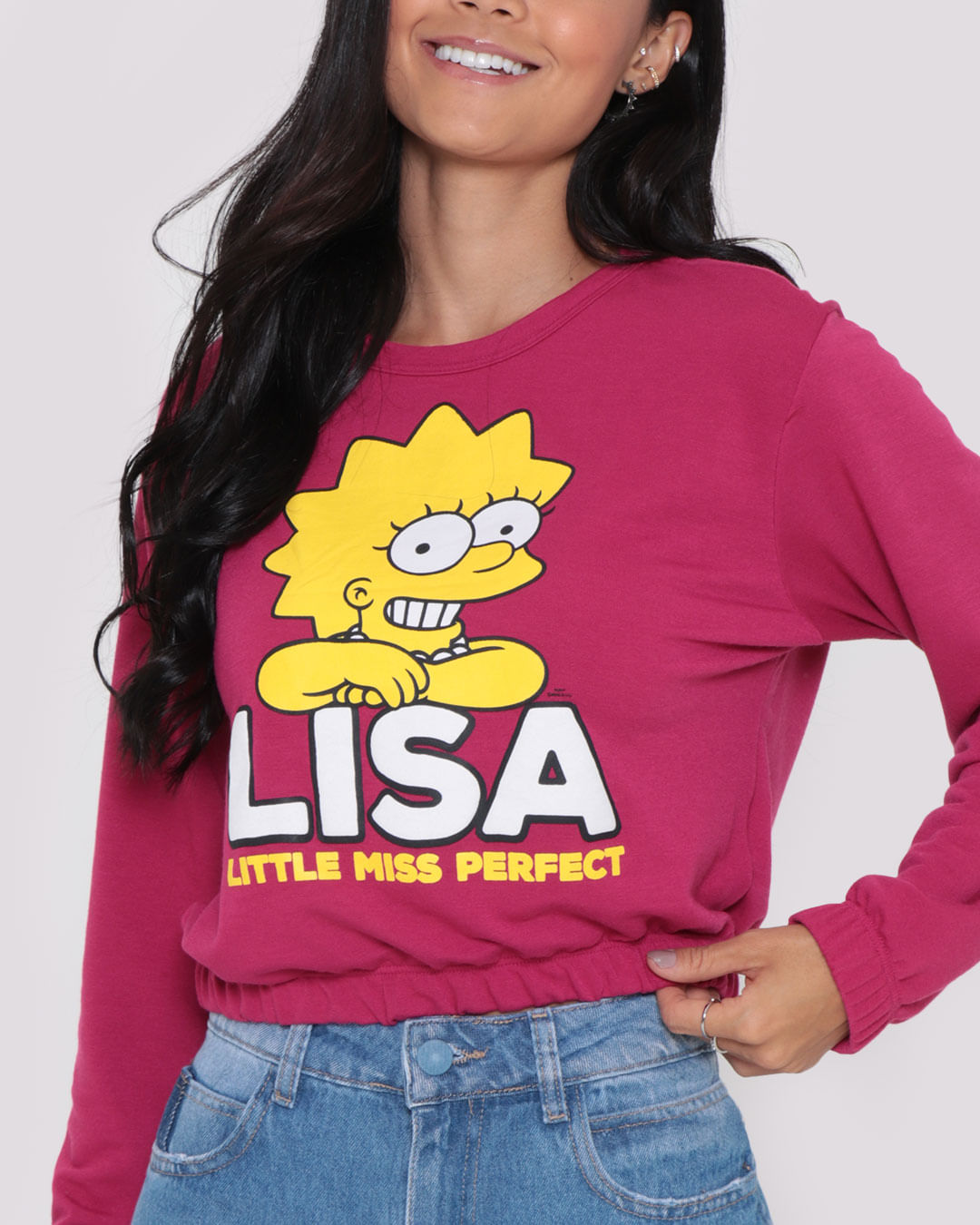 Blusa-Feminina-Moletinho-Cropped-Simpsons-Liza-Rosa