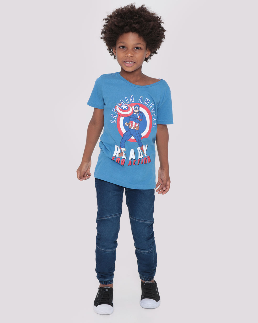 Camiseta-Infantil-Capitao-America-Marvel-Azul-Medio