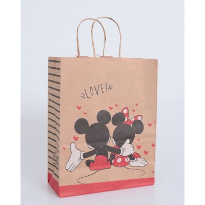 Sacola-Embalagem-Para-Presente-Mickey-Minnie-Kraft-Colors-Marrom-Claro