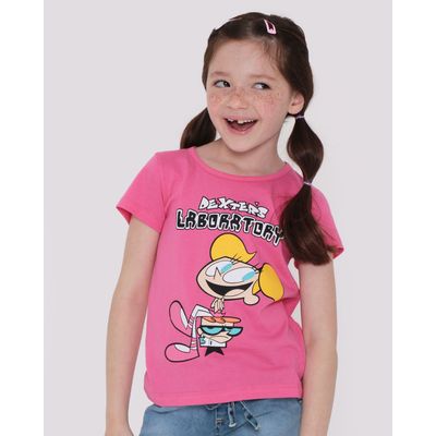 Camiseta-Infantil-O-Laboratorio-de-Dexter-Cartoon-Network-Rosa-