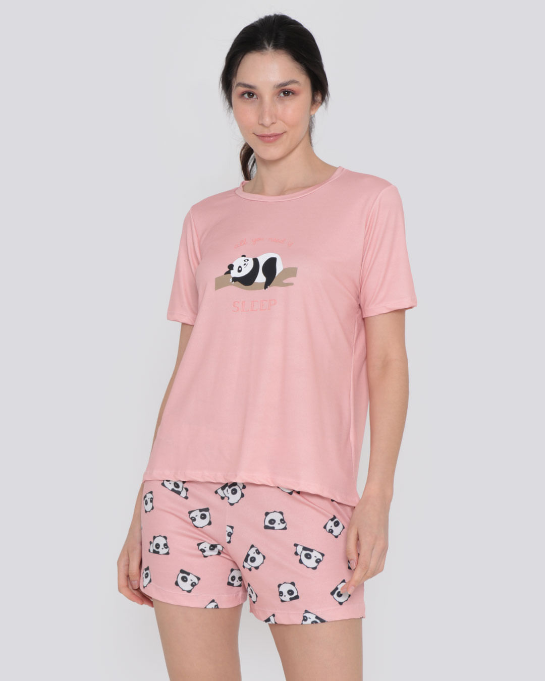 Pijama-Feminino-Curto-Panda-Rosa-Claro