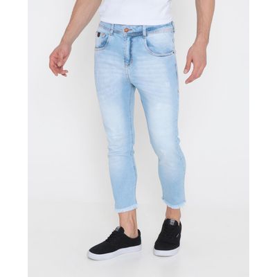 Calca-Jeans-Masculina-Cropped-Azul-Claro