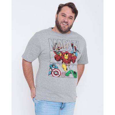 Camiseta-Plus-Size-Estampa--Marvel-Cinza--