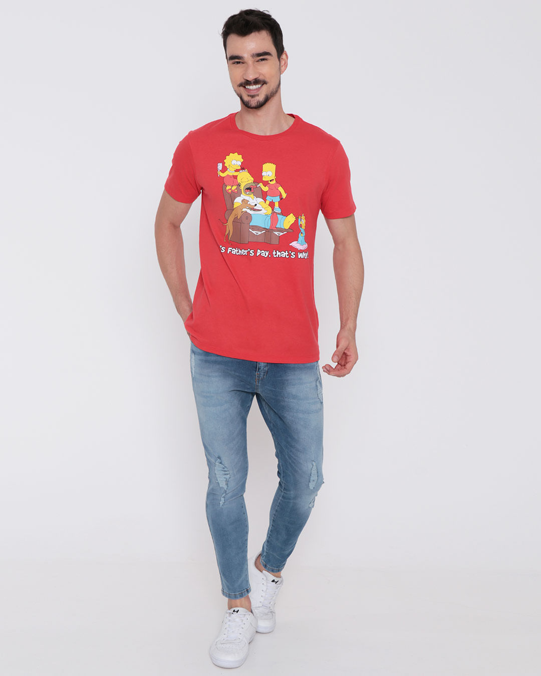 Camiseta-Masculina-Simpsons-Vermelha