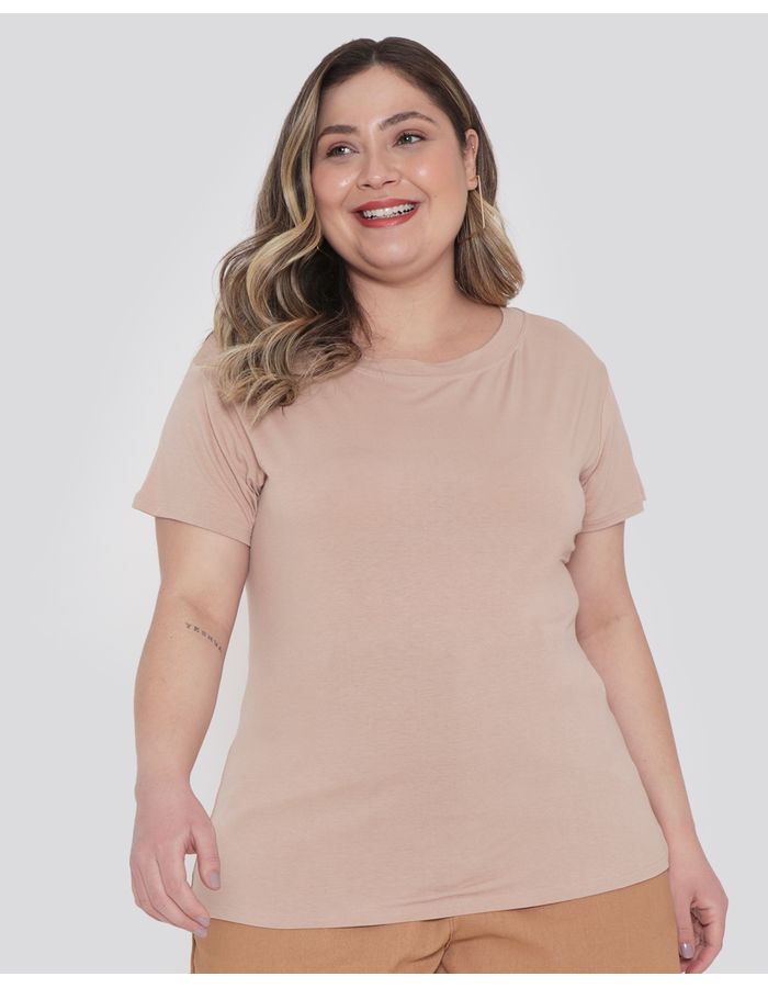 Blusa-Feminina-Plus-Size-Basica-Bege-Medio