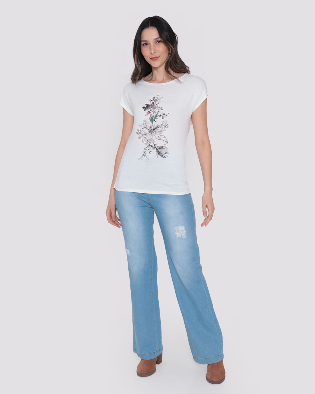 Blusa-Feminina-Manga-Curta-Estampa-Flores-Off-White