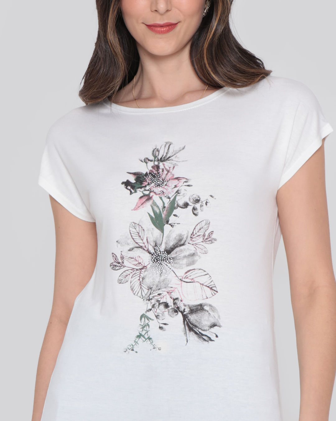 Blusa-Feminina-Manga-Curta-Estampa-Flores-Off-White