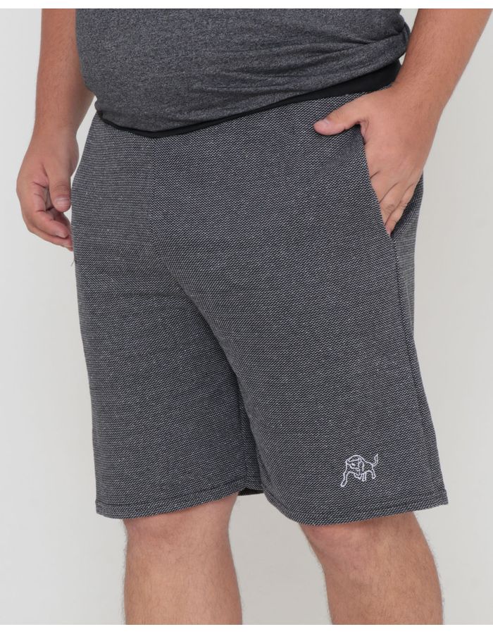 Bermuda-Moletinho-Masculina-Plus-Size-Mescla-Cinza