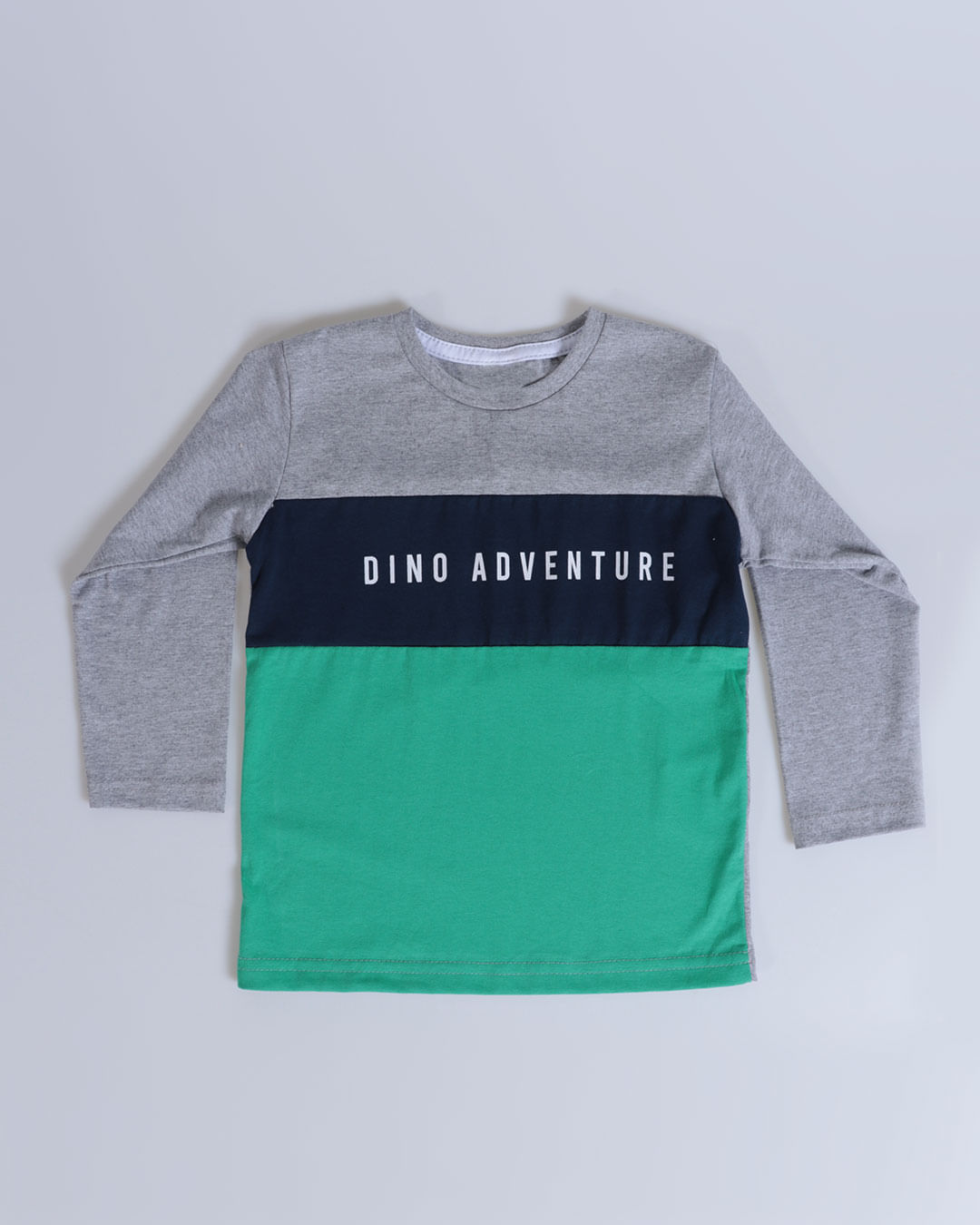 Camiseta-Bebe-Manga-Longa-Dino-Adventure-Cinza