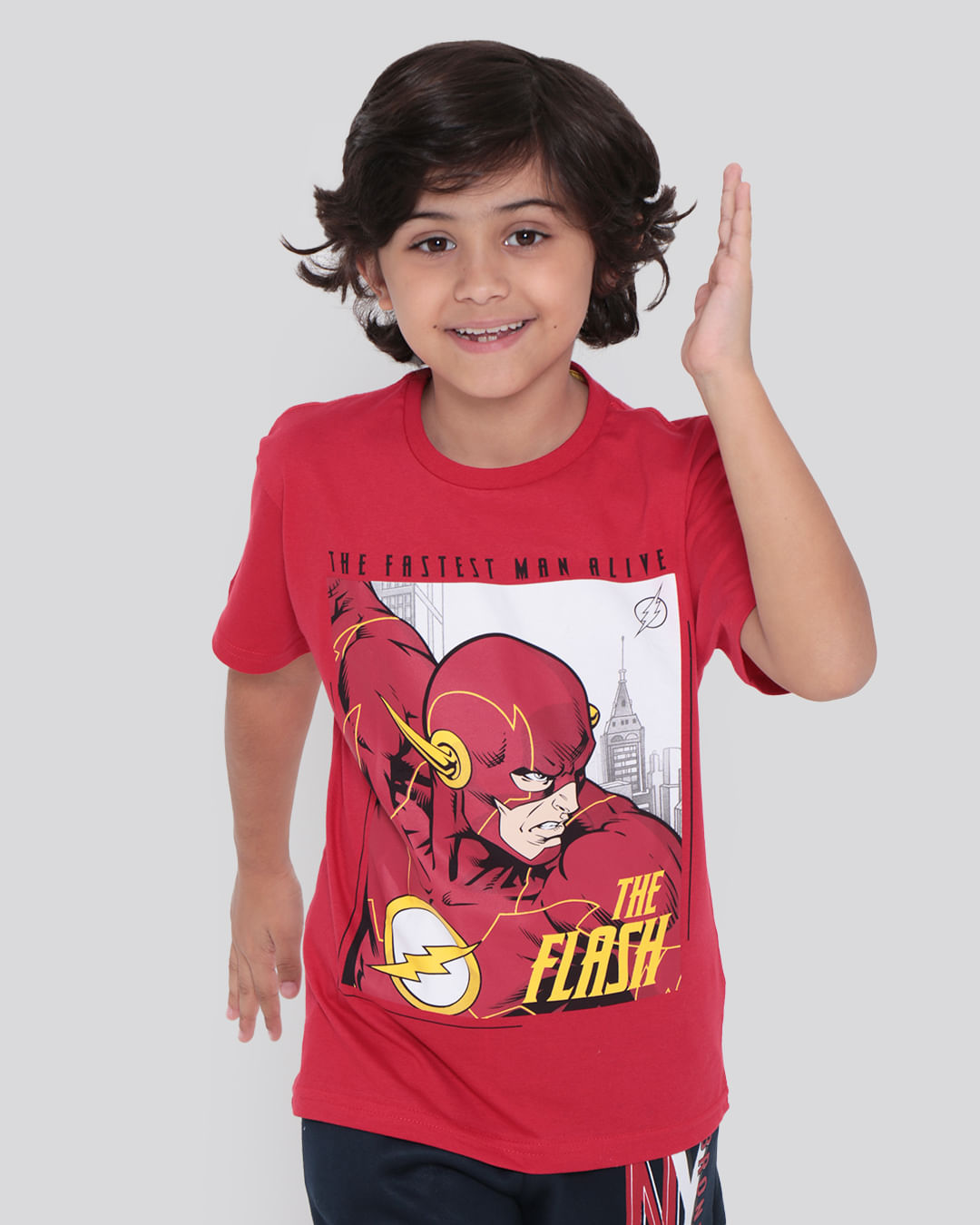 Camiseta-Infantil-Liga-da-Justica-Flash-Vermelha
