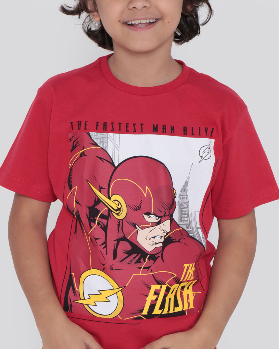 Camiseta-Infantil-Liga-da-Justica-Flash-Vermelha