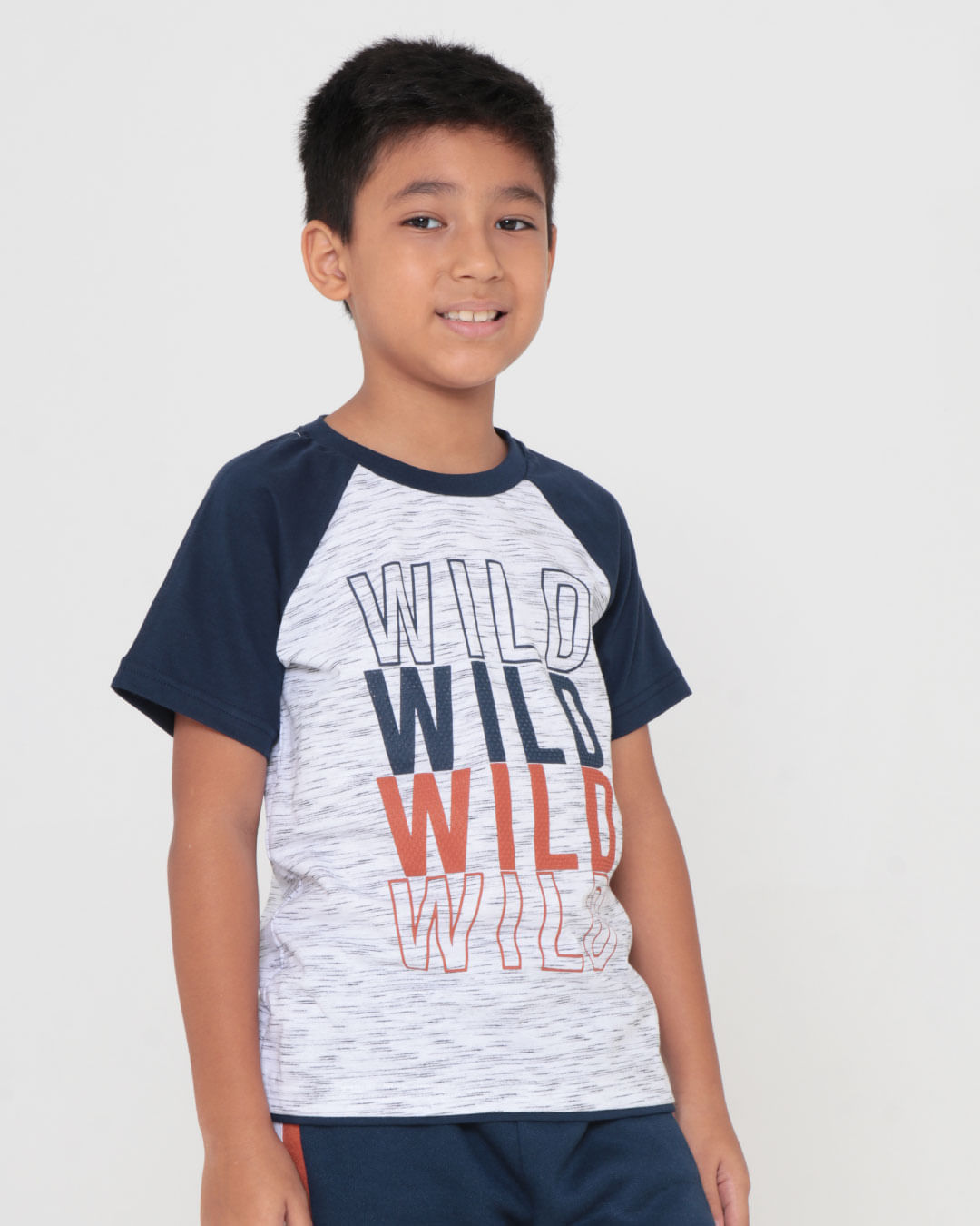 Camiseta-Infantil-Rajada-Raglan-Wild-Cinza