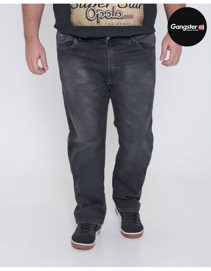 Calca-Jeans-Masculina-Plus-Size-Reta-Gangster-Preta-