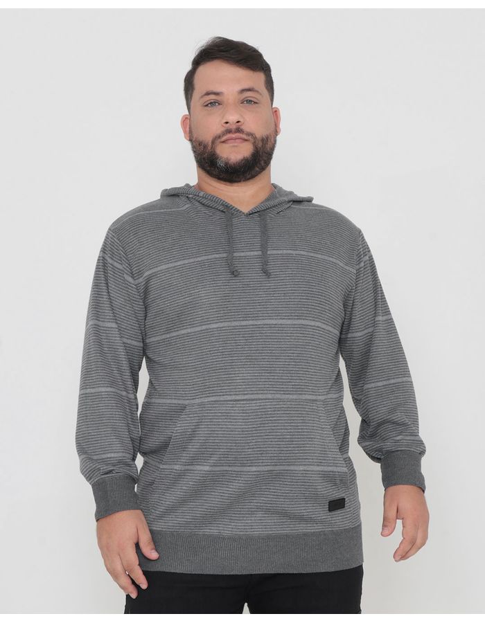 Sueter-Plus-Size-Masculino-Trico-Listrado-Cinza