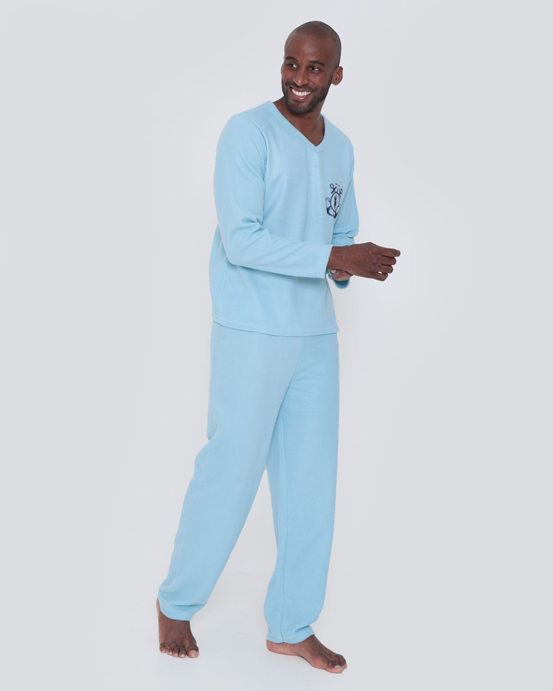 Pijama-Masculino-Gola-V-Soft-Azul-Claro-