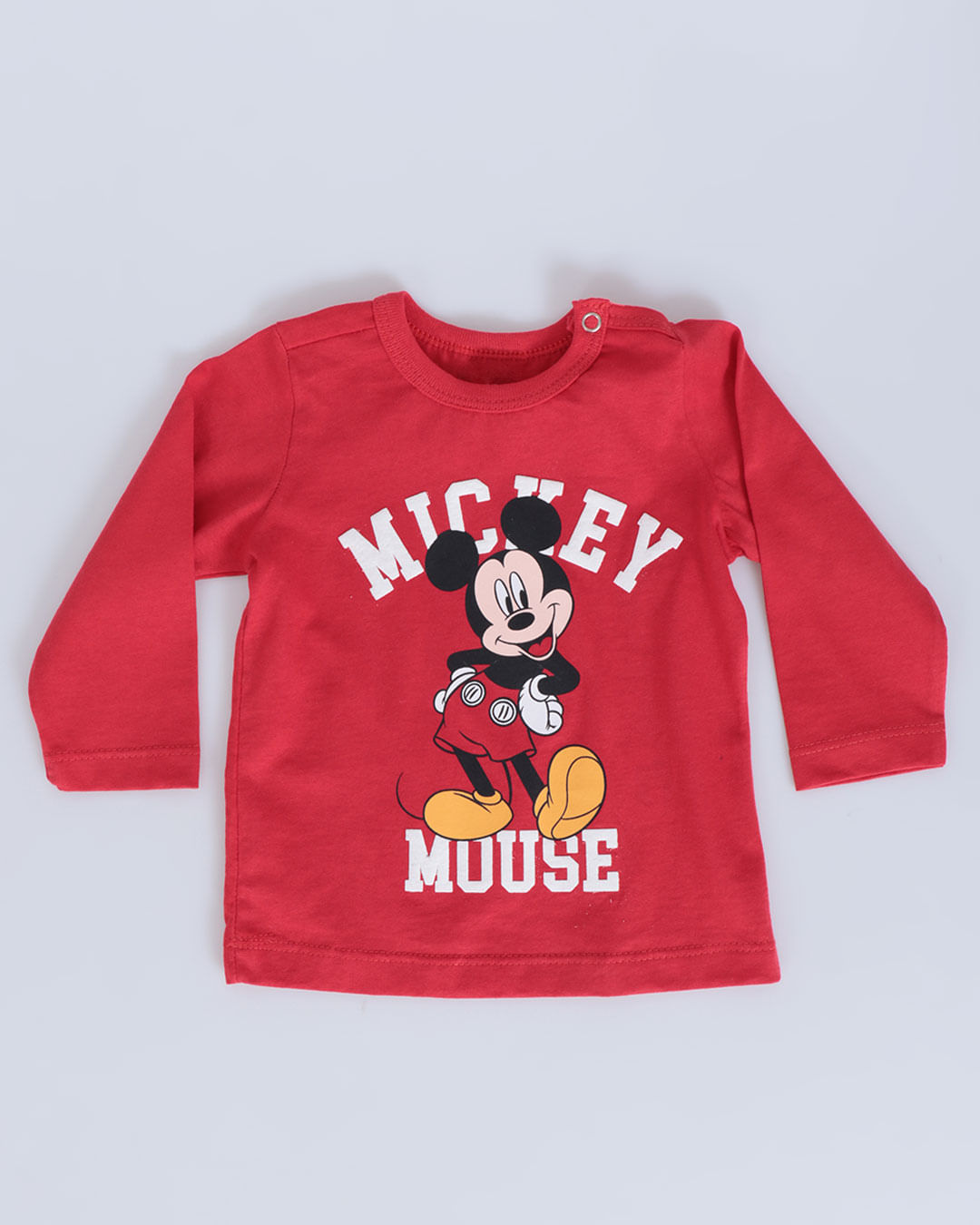 Camiseta-Bebe-Manga-Longa-Mickey-Disney-Vermelha