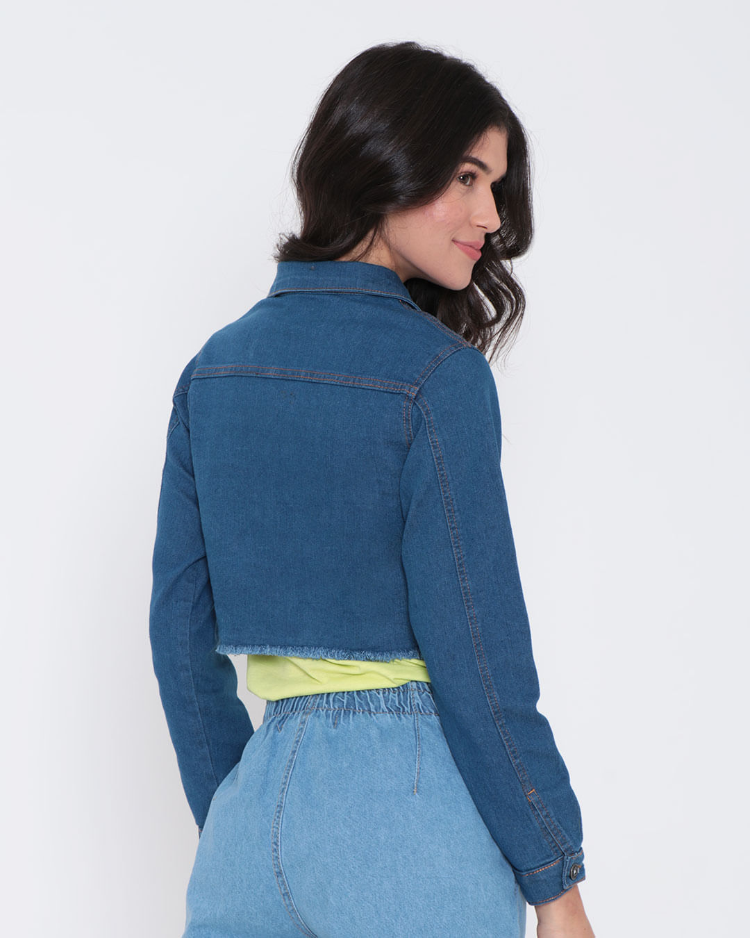 Jaqueta-Jeans-Feminina-Cropped--Azul