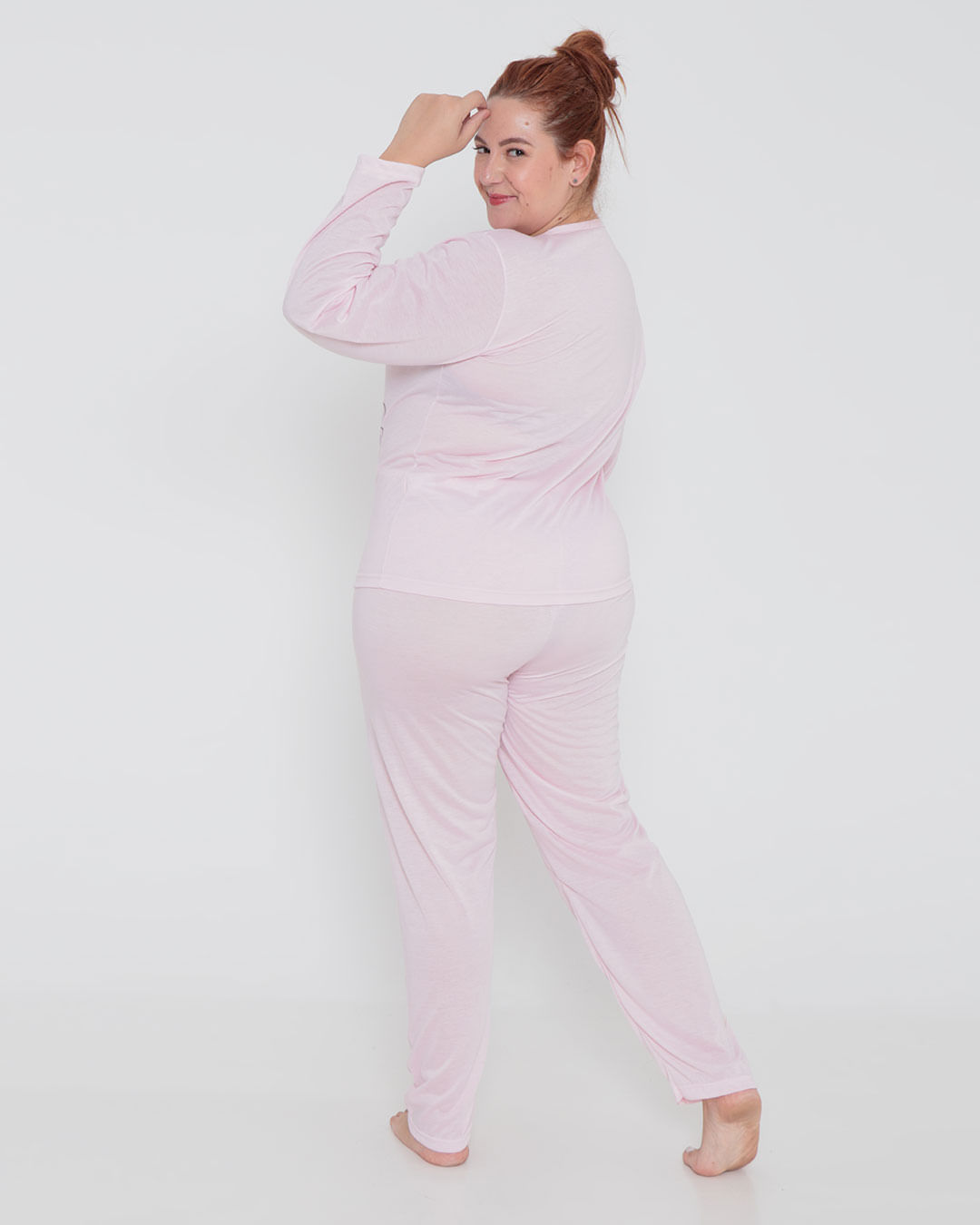 Pijama-Feminino-Plus-Size-Longo-Pinguim-Rosa-Claro