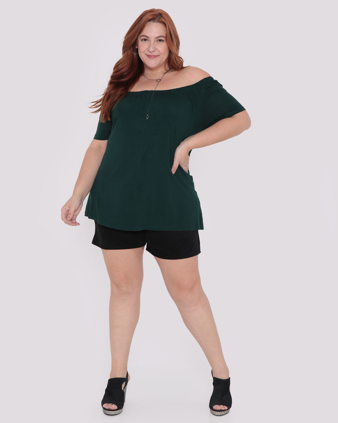 Blusa-Feminina-Plus-Size-Ciganinha-Verde-Escuro