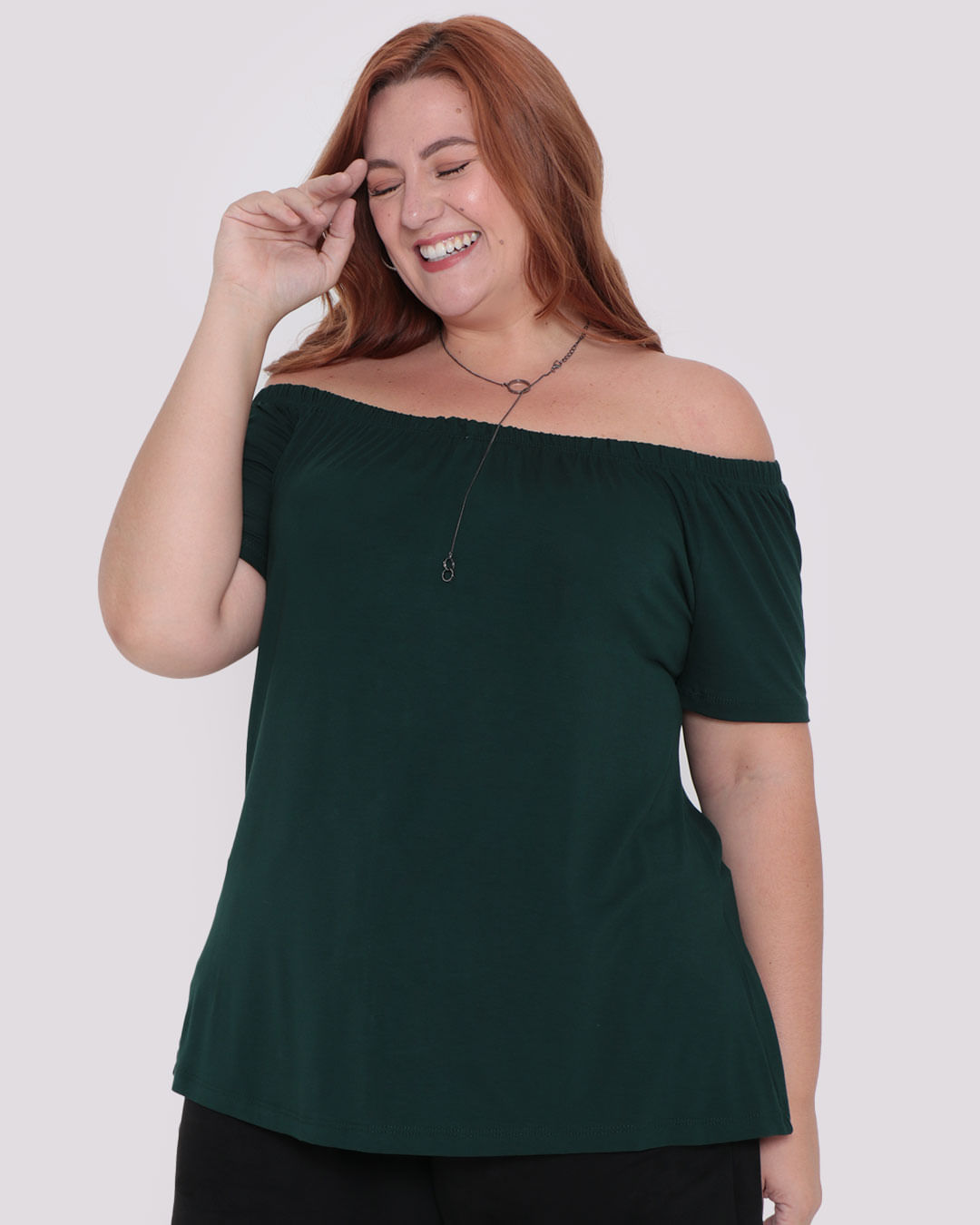 Blusa-Feminina-Plus-Size-Ciganinha-Verde-Escuro