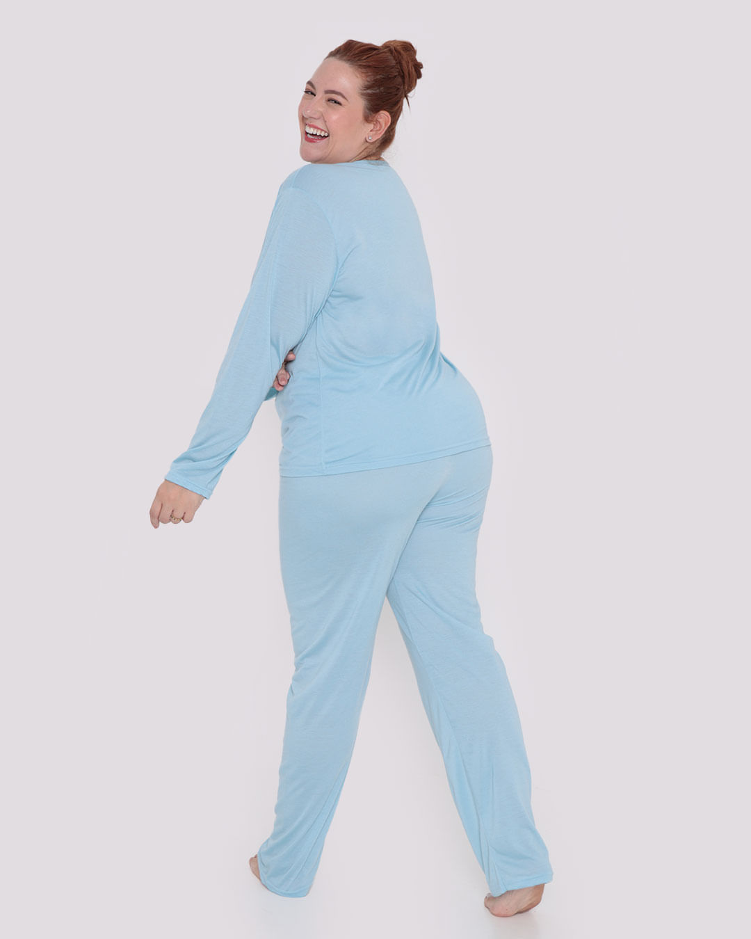 Pijama-Feminino-Plus-Size-Longo-Pug-Azul-Claro