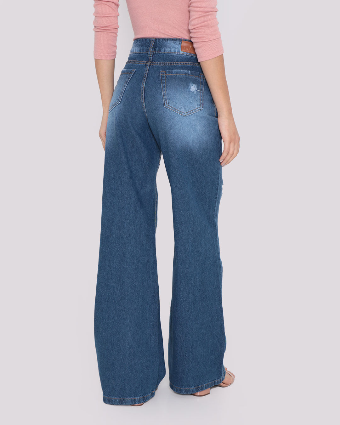 Calca-Jeans-Feminina-Destroyed-Wide-Leg-Azul-Medio
