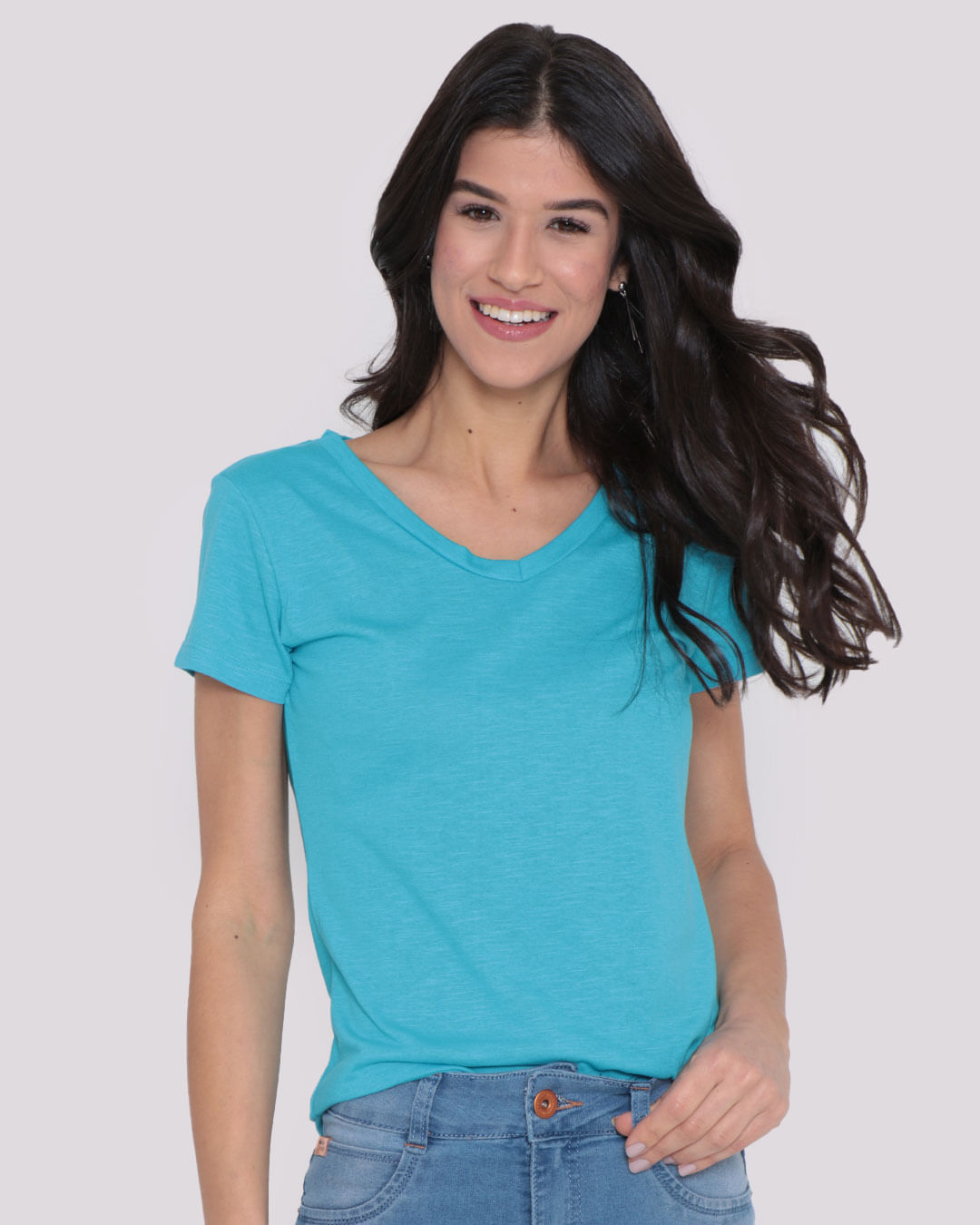 Blusa-Feminina-Decote-V-Flame-Azul-Claro