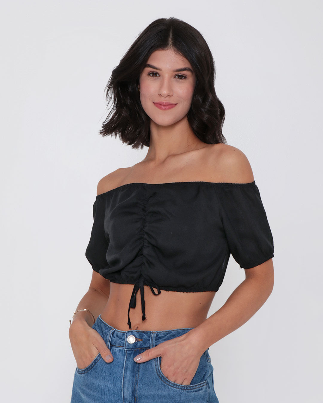 Blusa-Feminina-Cropped-Coulisse-Ciganinha-Preta