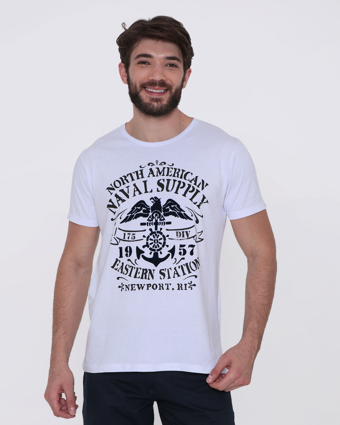 Camiseta-Masculina-Estampa-Flock-Aguia-Branca