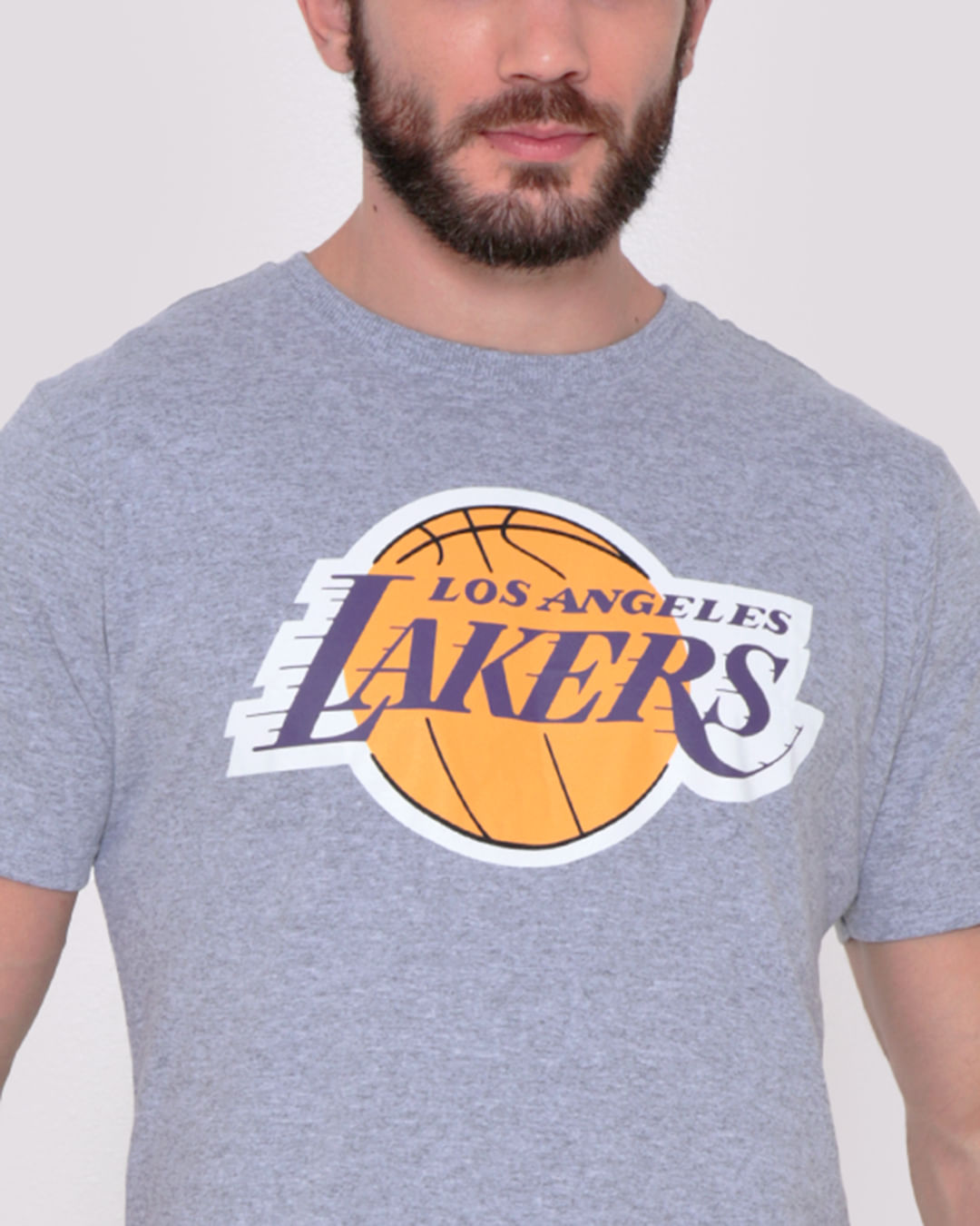 Camiseta-Masculina-Estampa-Los-Angeles-NBA-Cinza-Claro