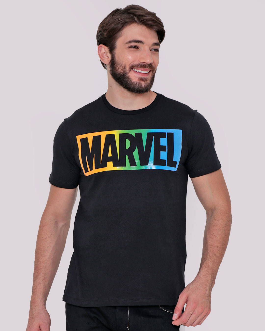 Camiseta-Masculina-Estampa-Marvel-Preta