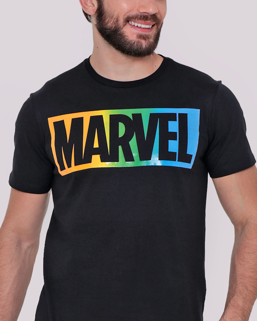 Camiseta-Masculina-Estampa-Marvel-Preta