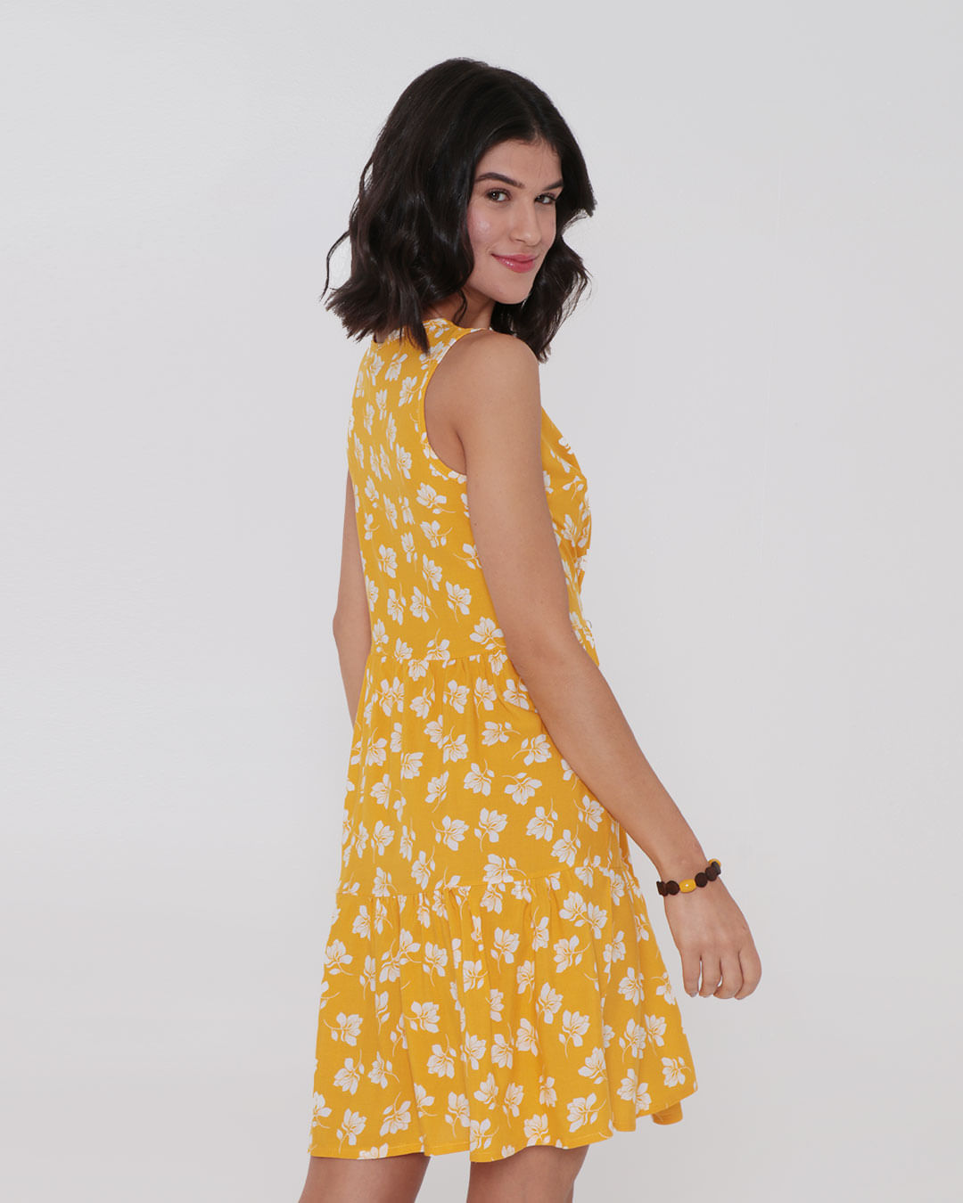 Vestido-Evase-Viscose-Estampado-Floral-Amarelo