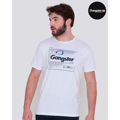 Camiseta-Masculina-Estampa-Gangster-Branca