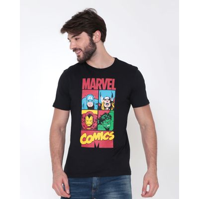 Camiseta-Masculina-Manga-Curta-Marvel-Preta