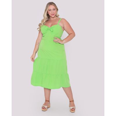 Vestido-Sarja-Feminino-Plus-Size-Midi-Verde-Claro