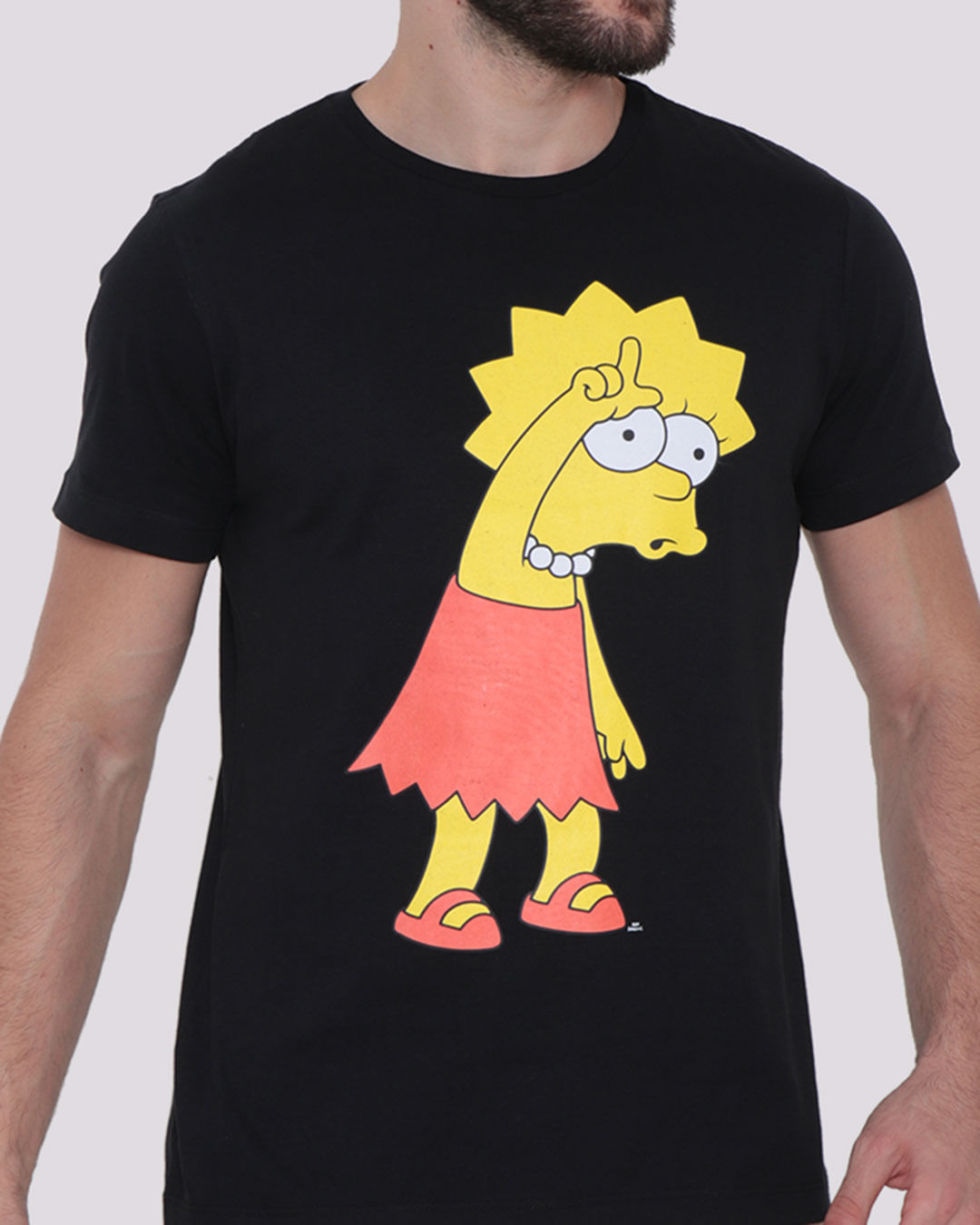 Camiseta-Masculina-Manga-Curta-Simpson-Preta