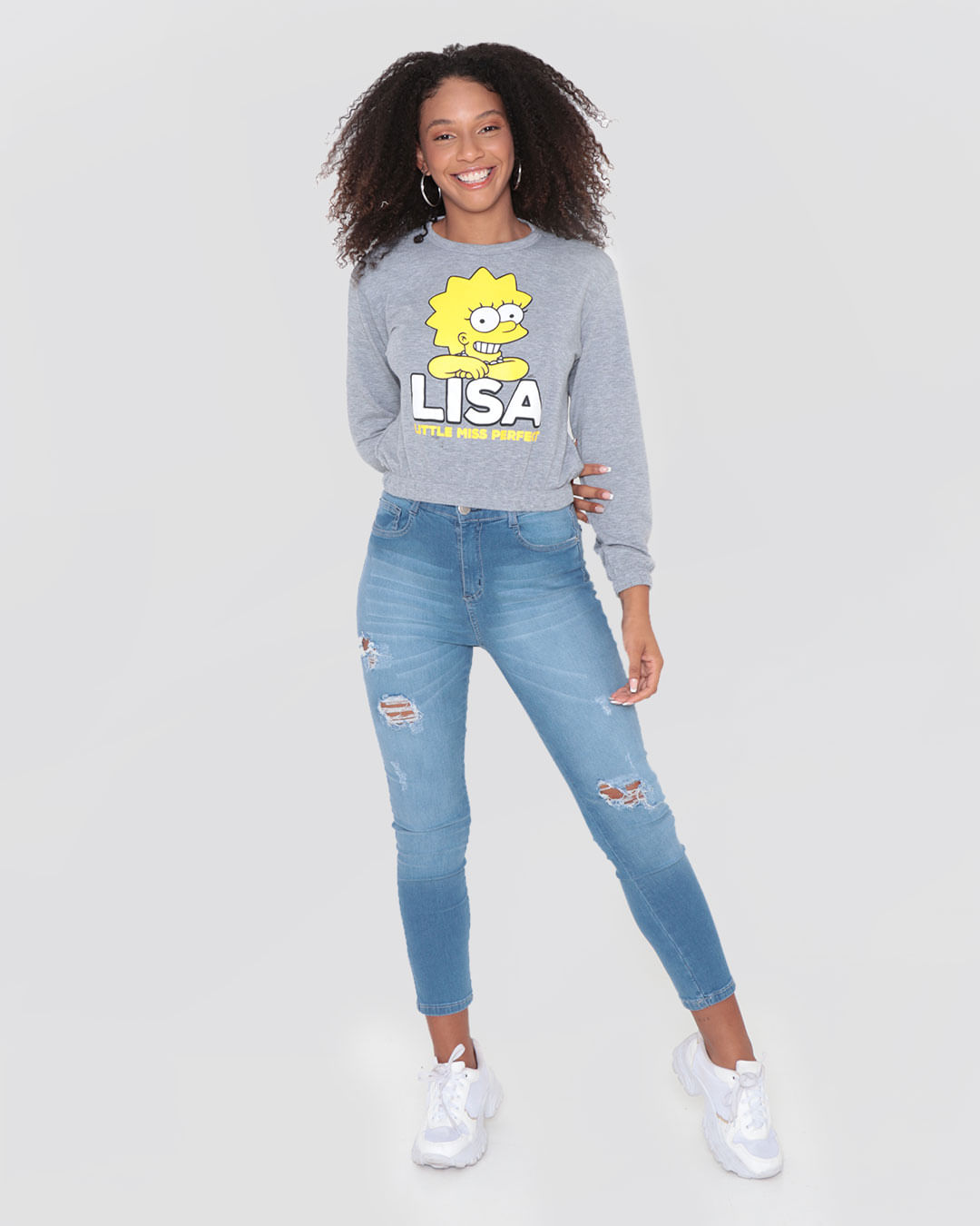 Blusa-Feminina-Moletinho-Cropped-Simpsons-Liza-Cinza