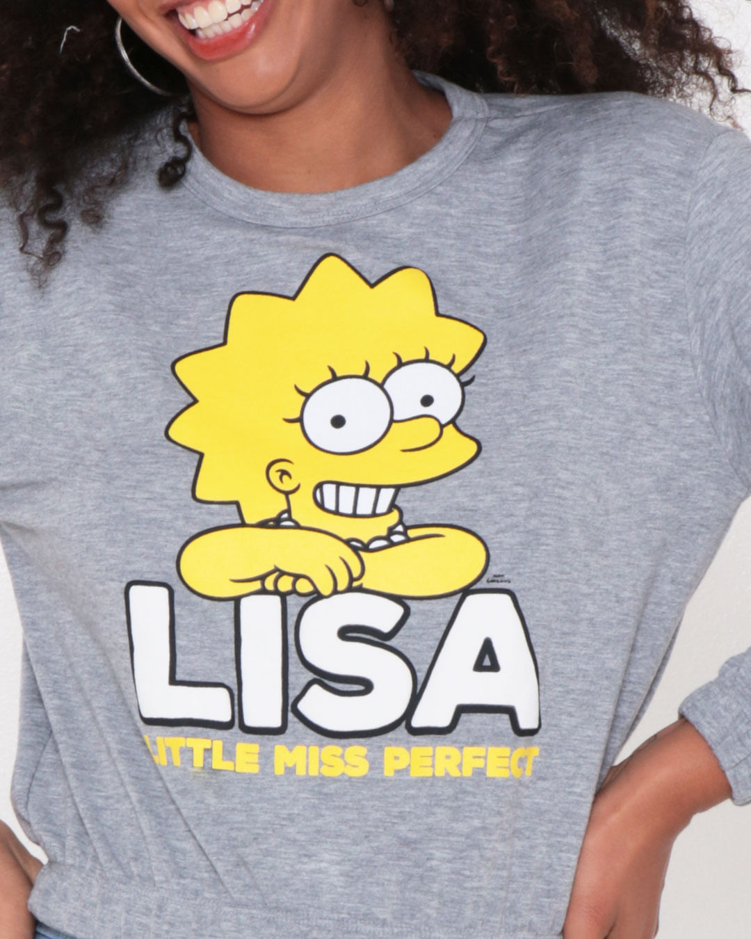 Blusa-Feminina-Moletinho-Cropped-Simpsons-Liza-Cinza