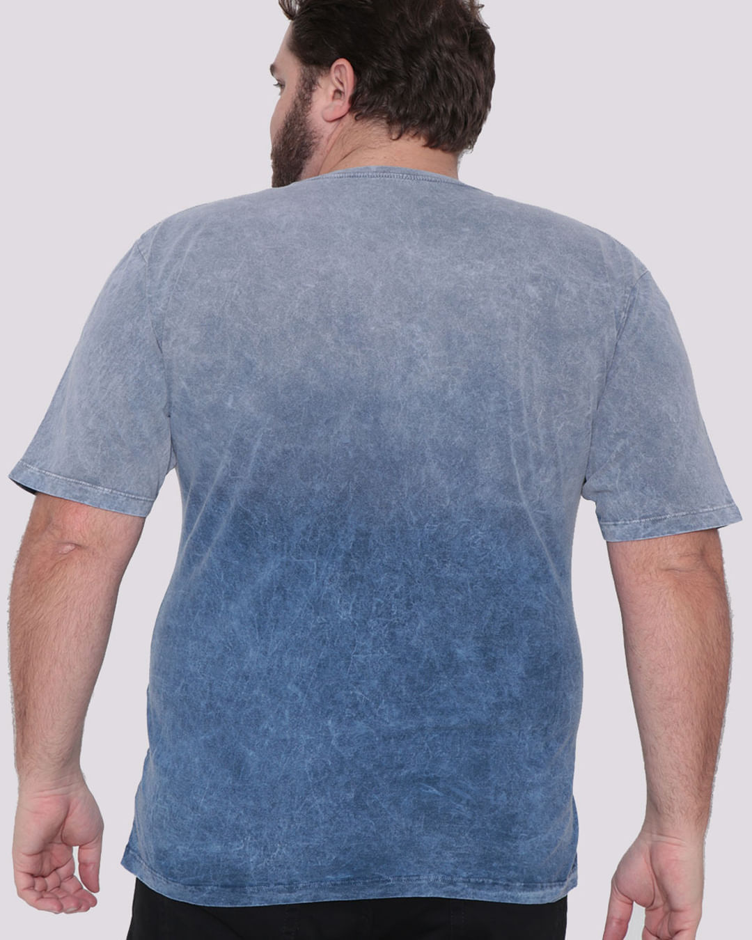 Camiseta-Plus-Size-Masculina-Estonada-Dip-Dye-Azul