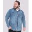 Camisa-Jeans-Plus-Size-Masculina-Estonada-Gangster-Azul