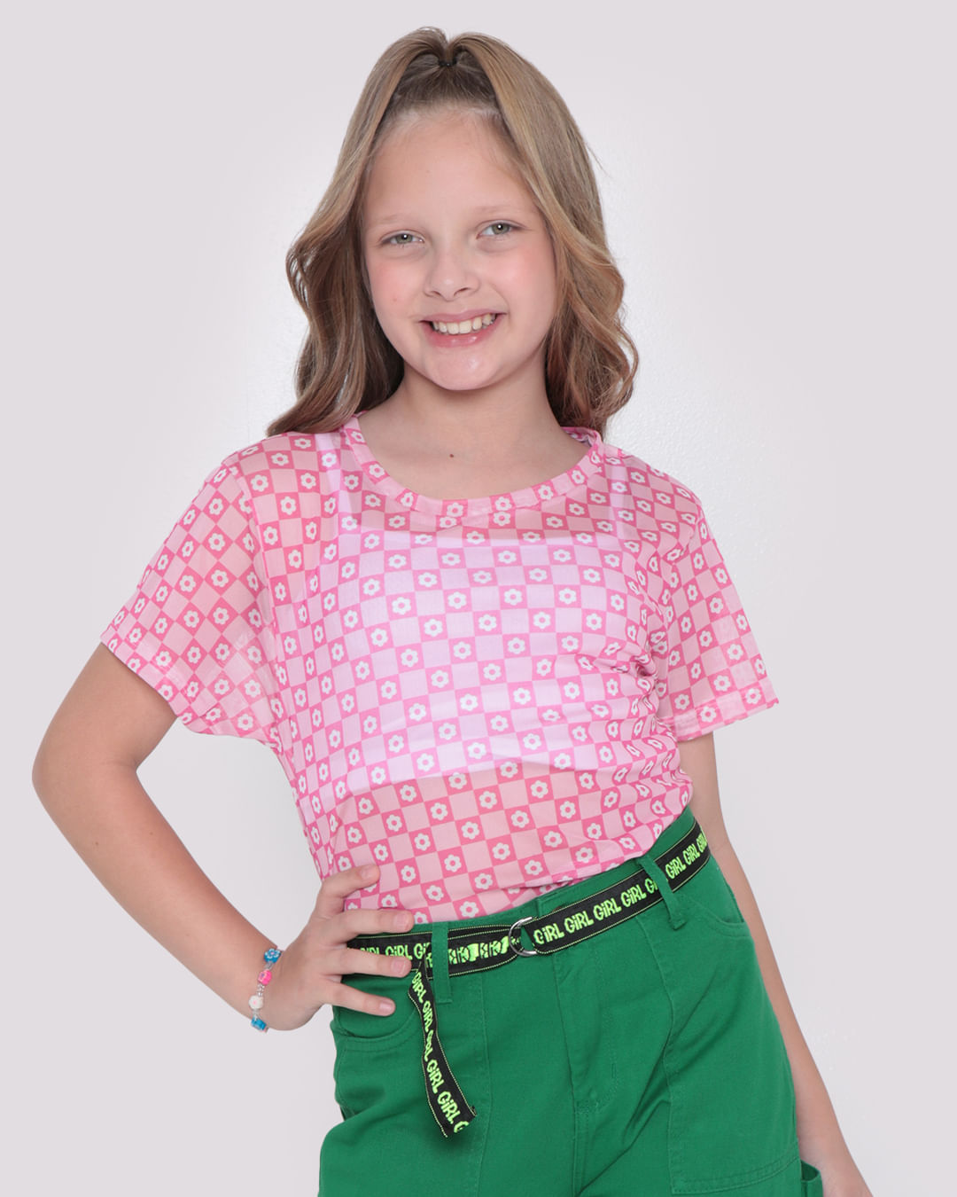 Blusa-Juvenil-Manga-Curta-Tule-Xadrez-Rosa-Claro