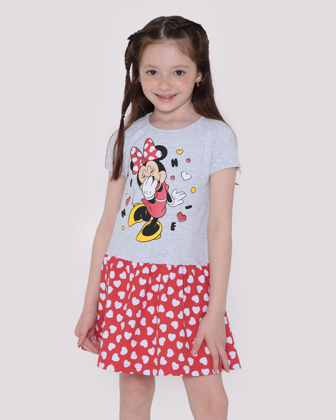 Vestido Regata Kids Off White Malha em Tecido Laise