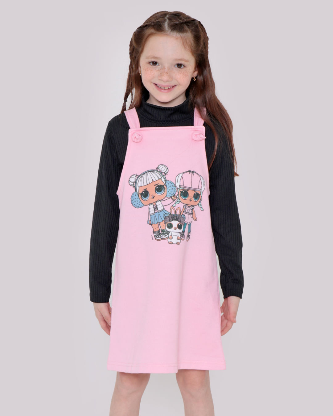 Salopete-Infantil-Com-Blusa-Cropped-Malha-Lol-Rosa