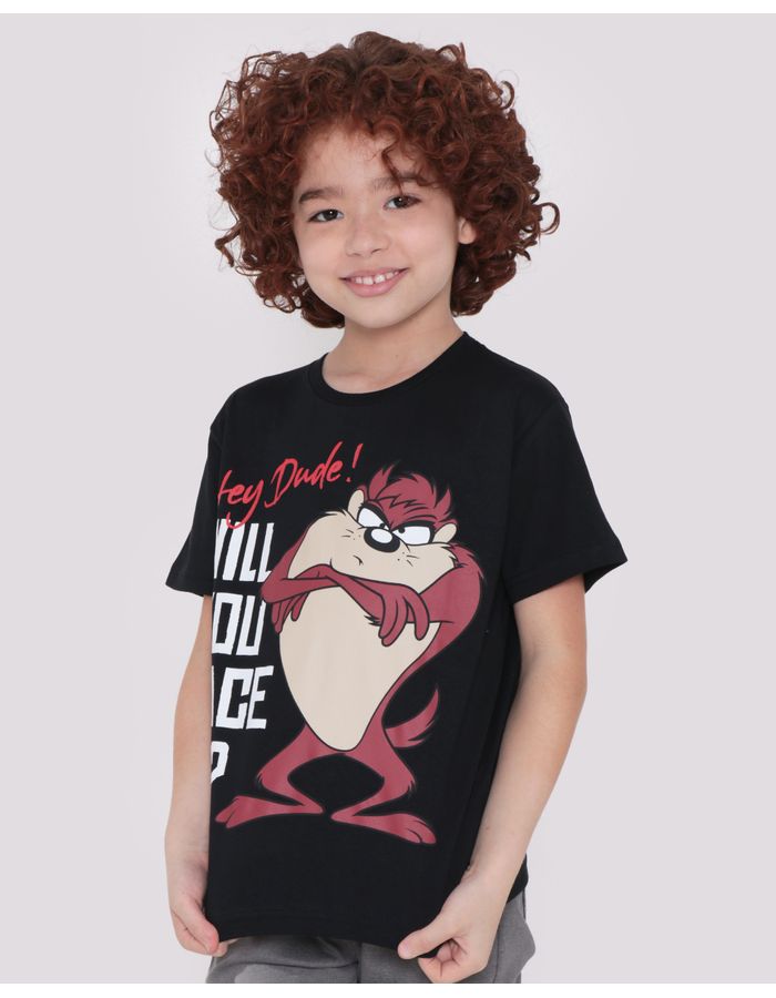 Camiseta-Infantil-Looney-Tunes-Preta