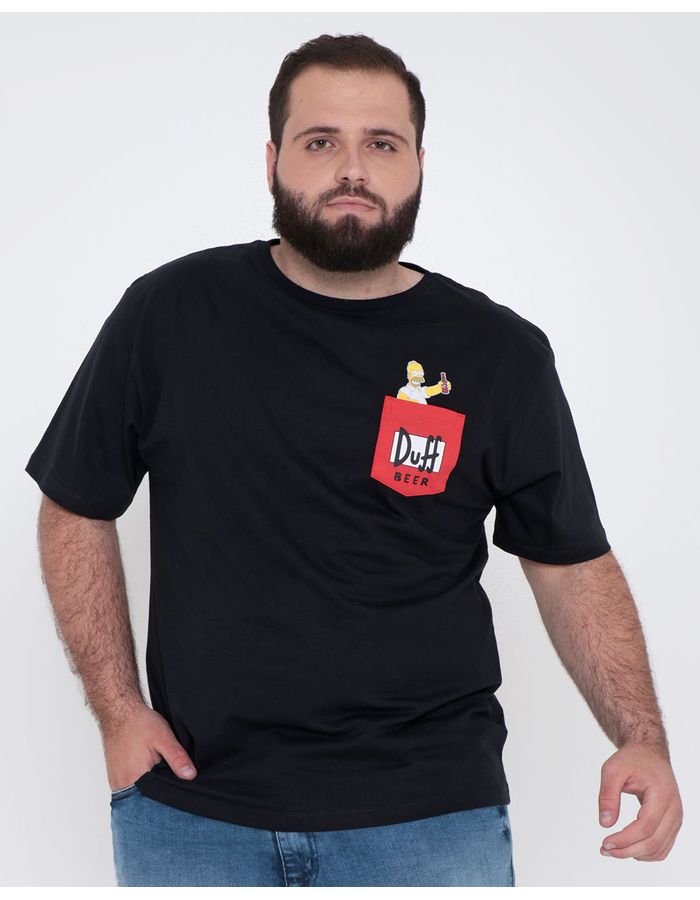 Camiseta-Masculina-Plus-Size-Simpson-Preta